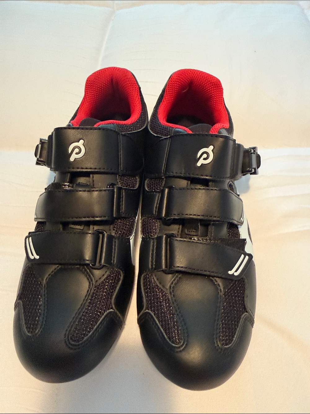 Peloton Men's Black Cycling Shoes with Red Lining